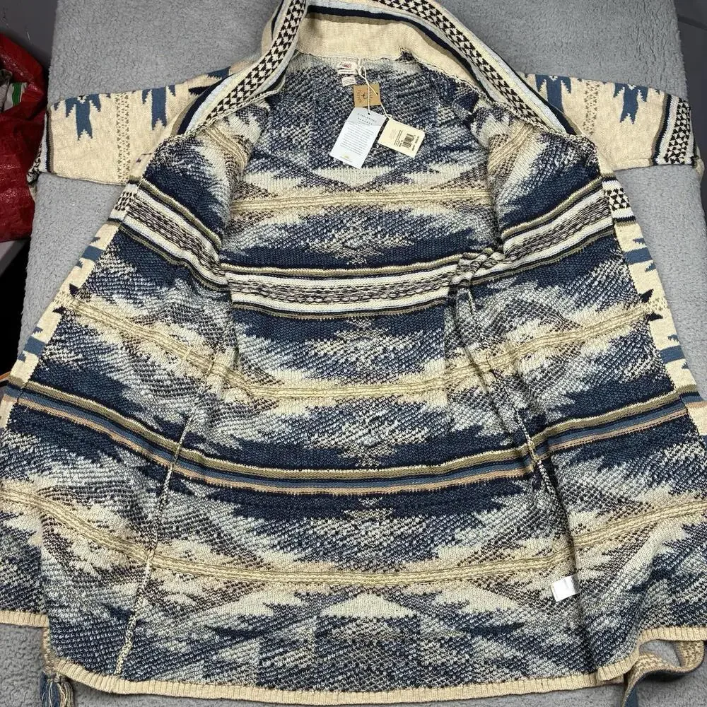 Faherty x B.Yellowtail Organic Cotton Belted Duster Cardigan Woman’s XL NWT - Picture 5 of 8